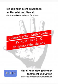 Plakat ökumensicher Gottesdienst 25. November, Christuskirche