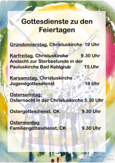 Gottesdienste an Ostern