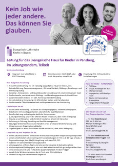 Stellenanzeige: Leitung für das Evangelische Haus für Kinder in Penzberg, im Leitungstandem, Teilzeit